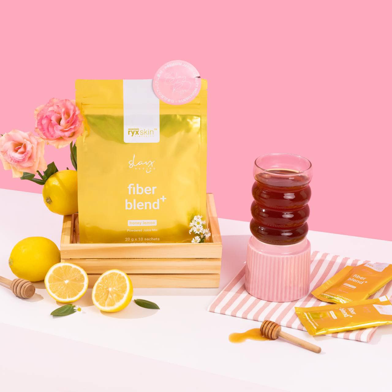 RyxSkin Drinks Fiber Blend Detox – Honey Lemon with Fiber, Aloe, Chia Seeds, Ginger & Green Tea 4.9 604 ratings 4K+ Sold