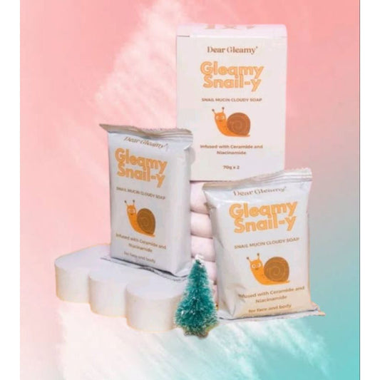 DEAR GLEAMY Snail-y Soap Snail Mucin Cloudy Soap Niacinamide Body Wash Bar Soap
