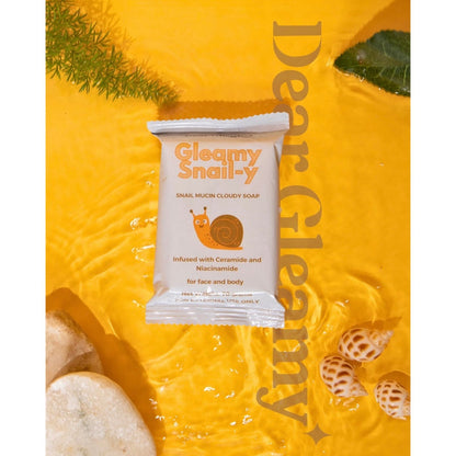 DEAR GLEAMY Snail-y Soap Snail Mucin Cloudy Soap Niacinamide Body Wash Bar Soap