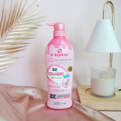 A Bonné Milk Power Lightening Lotion with Collagen | 500mL | Whitening & UV Protection for Smooth, Radiant Skin