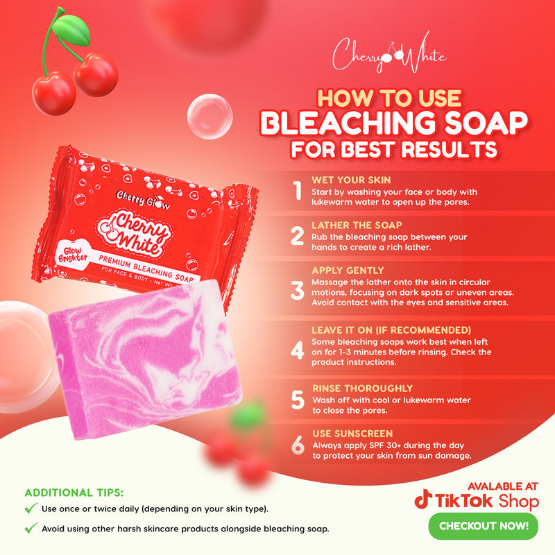 CHERRY WHITE GLOW PREMIUM BLEACHING SOAP | 10X POWER WHITENING | 5PCS PER PACK