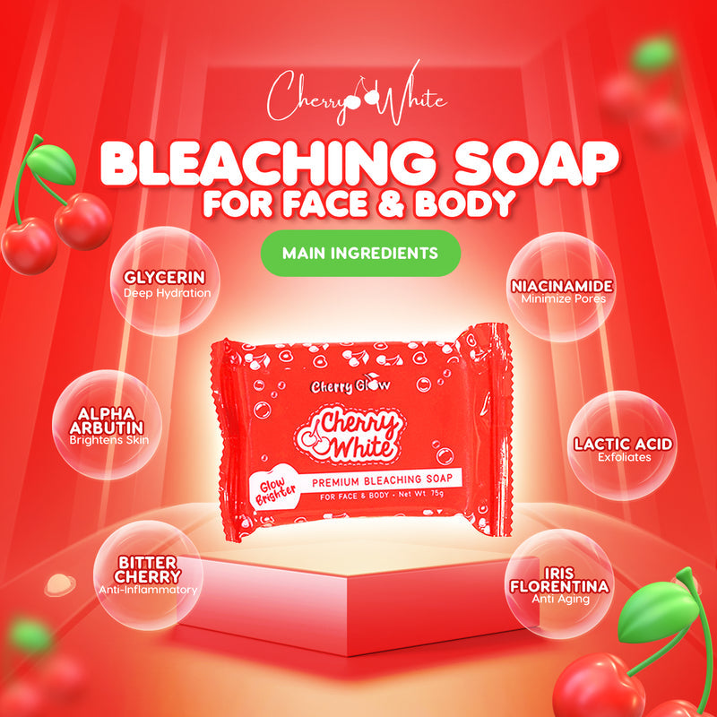 CHERRY WHITE GLOW PREMIUM BLEACHING SOAP | 10X POWER WHITENING | 5PCS PER PACK