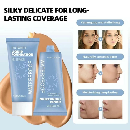 24 Hours Full Coverage Foundation Long Wear High Coverage HD Matte Liquid BB Cream Waterproof