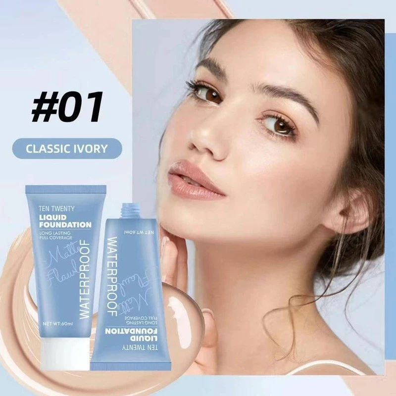 24 Hours Full Coverage Foundation Long Wear High Coverage HD Matte Liquid BB Cream Waterproof