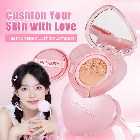 TEN TWENTY Heart-Shaped Magic Cushion – Full Coverage Airy Foundation with Brightening Effect