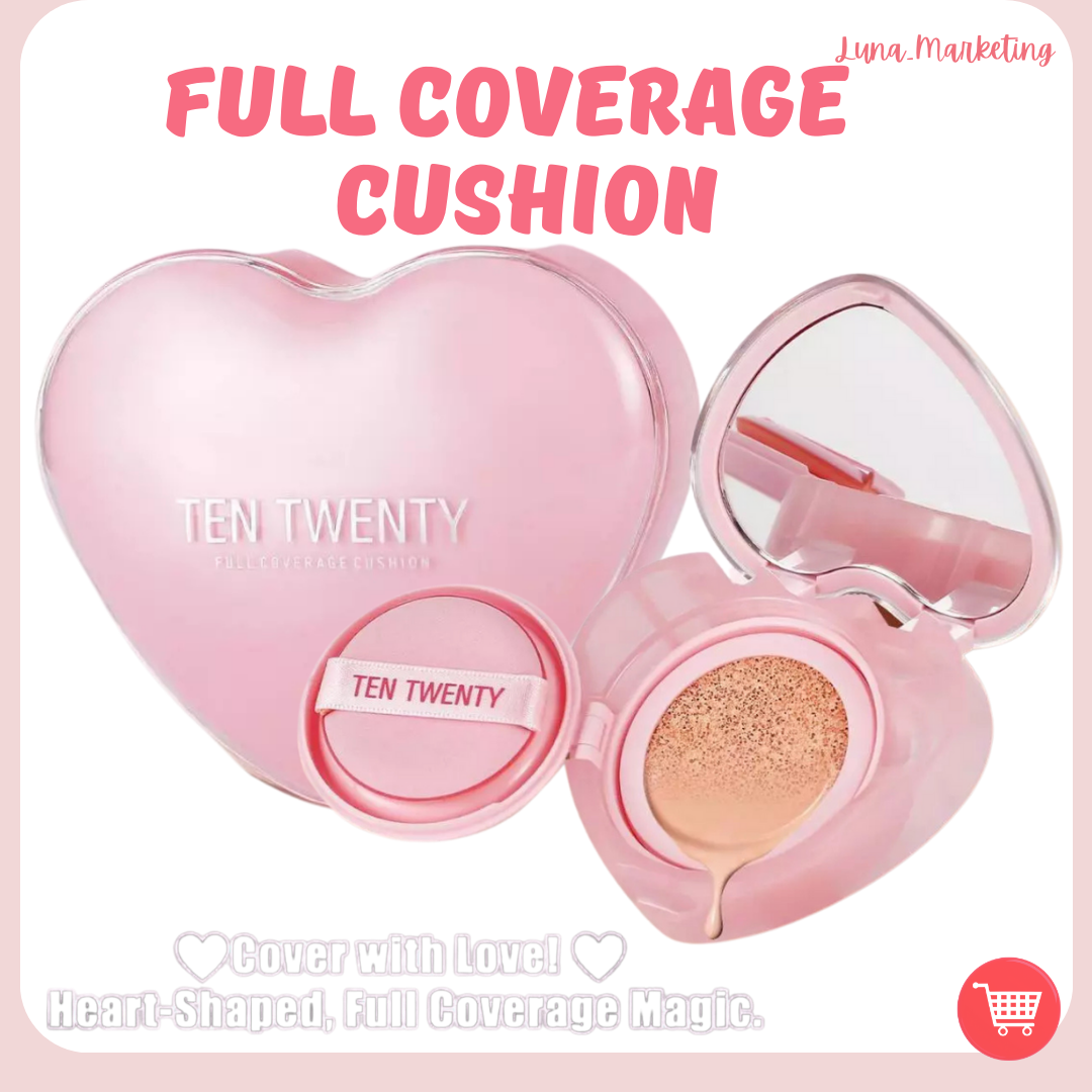 TEN TWENTY Heart-Shaped Magic Cushion – Full Coverage Airy Foundation with Brightening Effect