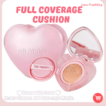 TEN TWENTY Heart-Shaped Magic Cushion – Full Coverage Airy Foundation with Brightening Effect