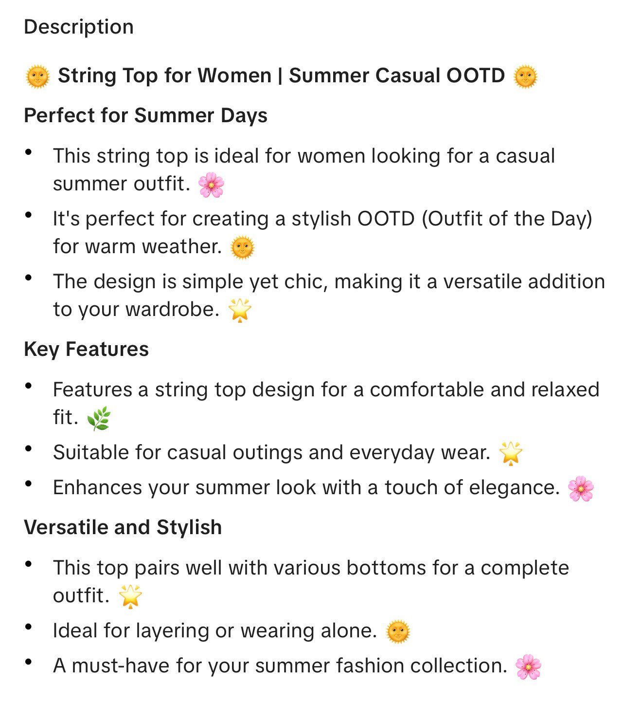 String Top for Women • Summer Casual OOTD